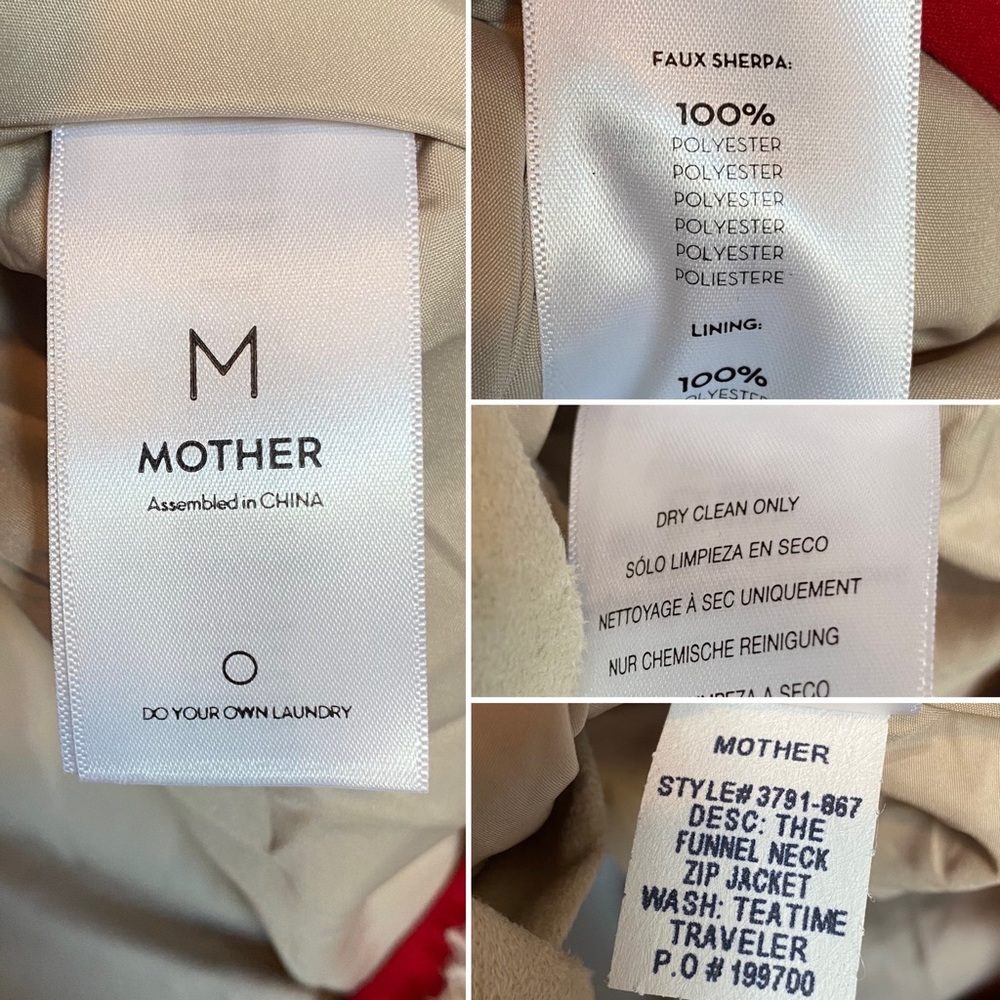 MOTHER Cream Teddy Jacket with Red Accents - Picture 13 of 13